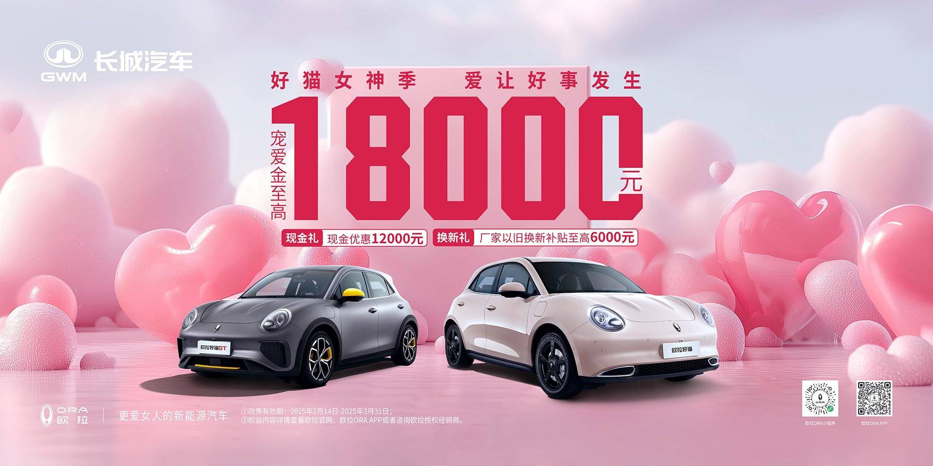 全系限時(shí)鉅惠至高18000元  歐拉好貓開(kāi)啟新年購(gòu)車(chē)福利(圖1)