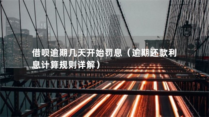 借唄逾期幾天開(kāi)始罰息（逾期還款利息計(jì)算規(guī)則詳解）